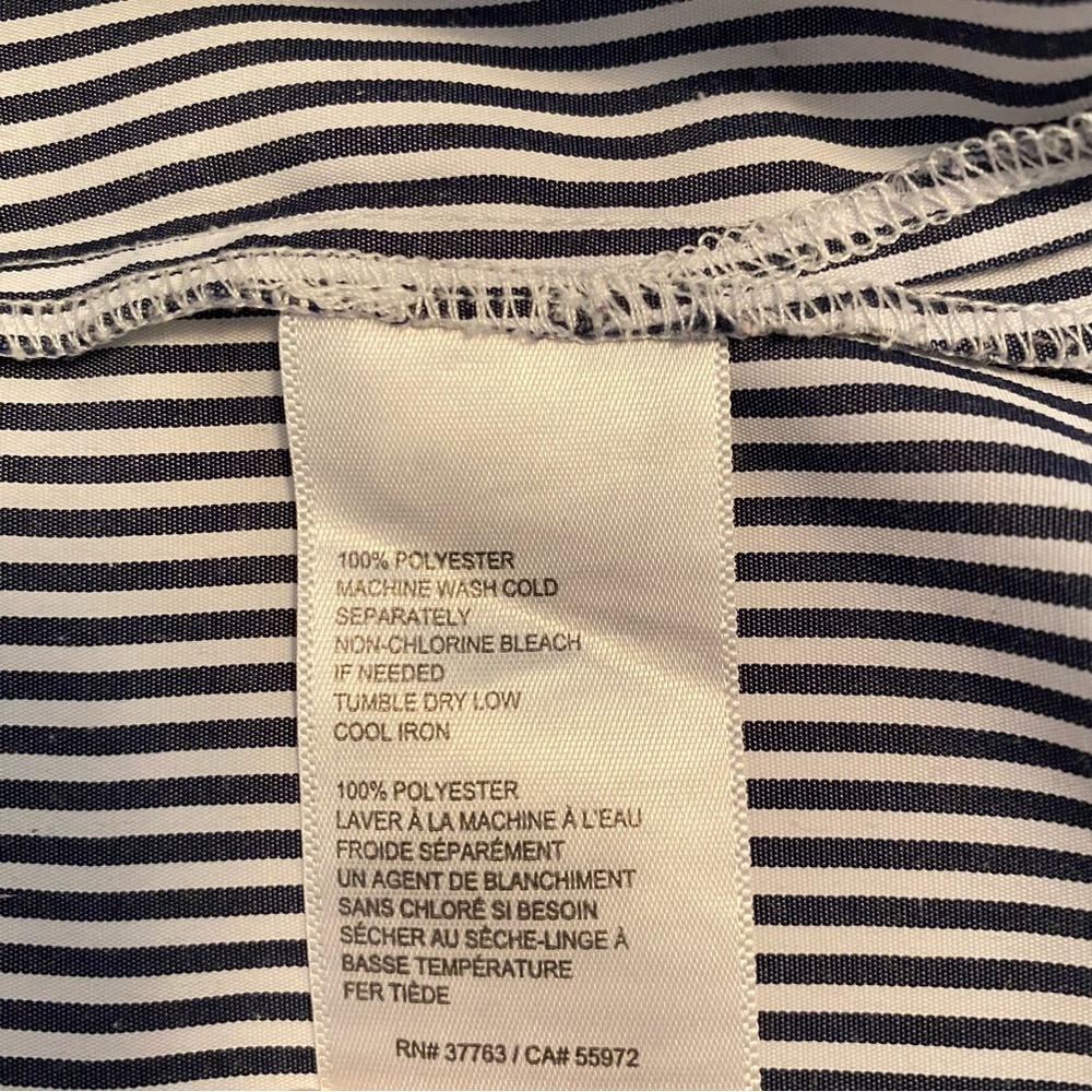 Rafaella Women's Embroidered Bell Sleeve Stripe Top Blue White Plus Size 1X - Picture 11 of 11